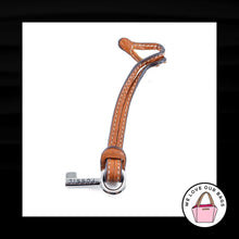 Load image into Gallery viewer, FOSSIL Brown LEATHER STRAP Loop Silver Nickel Fob Bag Charm Keychain Hang Tag
