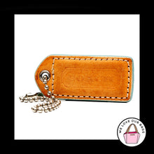 Load image into Gallery viewer, 2" Medium COACH Saddle Brown LEATHER Nickel Key Fob Bag Charm Keychain Hang Tag