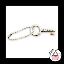 Load image into Gallery viewer, Y2K Vintage FOSSIL KEY Silver Nickel Metal on Ball Chain Bag Charm Hang Tag Fob