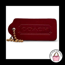 Load image into Gallery viewer, 2.25" COACH VINTAGE DOUBLE SIDED Red Leather Fob Bag Charm Keychain Hang Tag