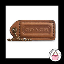Load image into Gallery viewer, COACH 65TH ANNIVERSARY HangTag 2" Brown Leather Bag Charm Keychain Antique Brass