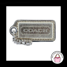 Load image into Gallery viewer, 2.25" Medium COACH Light Gold LEATHER Nickel Key Fob Bag Charm Keychain Hang Tag