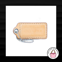 Load image into Gallery viewer, 2.5" Large COACH NUDE TAN LEATHER NICKEL KEY FOB BAG CHARM KEYCHAIN HANG TAG