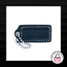Load image into Gallery viewer, 2" Medium COACH BLACK LEATHER NICKEL FOB BAG CHARM KEYCHAIN HANGTAG