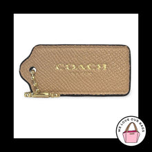 Load image into Gallery viewer, COACH HANG TAG 2.25" Buff Tan Crossgrain Leather Bag Charm Keychain Fob New York