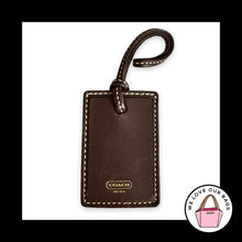 Load image into Gallery viewer, Y2K VINTAGE COACH Luggage ID Brown Leather Brass Bag Charm Keychain Hang Tag Fob