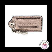 Load image into Gallery viewer, 2.5" Large COACH Dark Silver Crackle Leather Key Fob Bag Charm Keychain Hang Tag
