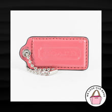 Load image into Gallery viewer, 2.5" Large COACH PINK PATENT LEATHER NICKEL KEY FOB BAG CHARM KEYCHAIN HANG TAG
