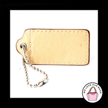 Load image into Gallery viewer, 2.5" Large COACH Saddle Brown Taupe LEATHER Key Fob Bag Charm Keychain Hang Tag