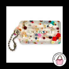 Load image into Gallery viewer, COACH POPPY CONFETTI Hang Tag Bag 3.5" Charm Keychain Fob Sequin Plastic Nickel