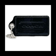 Load image into Gallery viewer, Huge COACH HANG TAG 3.5" Black Patent Leather Bag Charm Keychain Fob X-Large