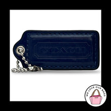 Load image into Gallery viewer, COACH HANG TAG 2.25" Royal Blue Patent Leather Nickel Large Bag Charm Keychain Fob