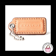 Load image into Gallery viewer, 2" Med COACH Buff Beechwood LEATHER Nickel Key Fob Bag Charm Keychain Hang Tag