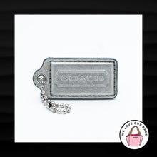 Load image into Gallery viewer, 2.5" Large COACH SILVER METALLIC LEATHER NICKEL FOB BAG CHARM KEYCHAIN HANG TAG