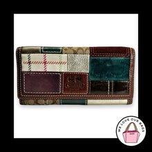 Load image into Gallery viewer, Y2K Vintage COACH HOLIDAY PATCHWORK Signature Bleecker Large Envelope Wallet