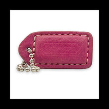 Load image into Gallery viewer, COACH Y2K VINTAGE Hang Tag 1.5" Pink Bag Charm Keychain Fob Leather Nickel Small