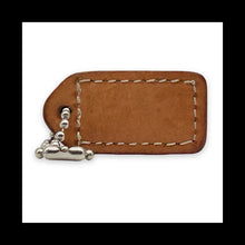 Load image into Gallery viewer, COACH Y2K VINTAGE Hang Tag 1.5" Pink Bag Charm Keychain Fob Leather Nickel Small