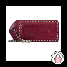 Load image into Gallery viewer, COACH Y2K VINTAGE Hang Tag 2" Cherry Red & Saddle Leather Bag Charm Keychain Fob