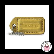 Load image into Gallery viewer, COACH Y2K VINTAGE Hang Tag 1.5" Yellow Leather Bag Charm Keychain Fob Small
