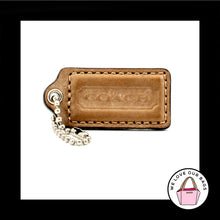 Load image into Gallery viewer, 2" Med COACH Mushroom Brown LEATHER SNAKESKIN Fob Bag Charm Keychain Hang Tag