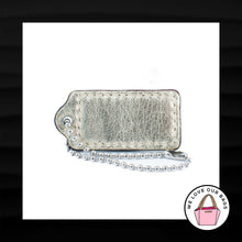 Load image into Gallery viewer, 2" Medium COACH YELLOW GOLD LEATHER NICKEL KEY FOB BAG CHARM KEYCHAIN HANG TAG