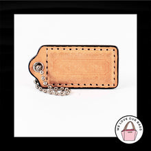 Load image into Gallery viewer, 2" COACH Saddle Brown & Black Leather Nickel Key Fob Bag Charm Keychain Hang Tag