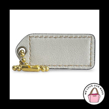 Load image into Gallery viewer, COACH Y2K VINTAGE Hang Tag 2" Beige Patent Leather Bag Charm Keychain Fob Brass