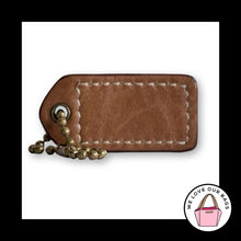 Load image into Gallery viewer, COACH Y2K VINTAGE Hang Tag 1.5" Beige Suede Brown Leather Bag Charm Keychain Fob