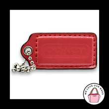 Load image into Gallery viewer, COACH HANG TAG 2" Bag Charm Keychain Fob Pink Patent Leather Nickel Medium