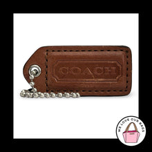 Load image into Gallery viewer, COACH Y2K VINTAGE Hang Tag 2" Brown Polished Leather Bag Charm Keychain Fob