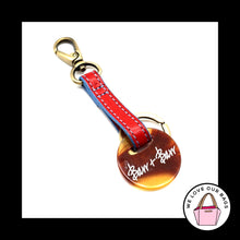 Load image into Gallery viewer, New BARR BARR Red LEATHER Strap Tiger Eye Brass Fob Bag Charm Keychain Hang Tag