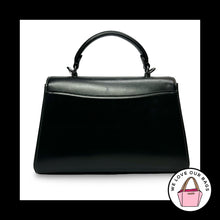 Load image into Gallery viewer, COACH ELIZA Top Handle Bag Satchel Black Smooth Leather Gunmetal CT852