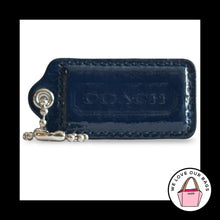 Load image into Gallery viewer, COACH HANG TAG 2.5" Navy Blue Patent Leather Bag Charm Keychain Fob Nickel Large