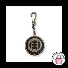 Load image into Gallery viewer, BEBE Hang Tag Large Round Black Gunmetal Chain Clip Bag Charm Keychain Fob