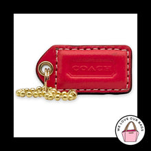 Load image into Gallery viewer, COACH Y2K VINTAGE Hang Tag 1.5" Red Bag Charm Keychain Fob Leather Brass Small