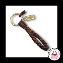 Load image into Gallery viewer, New VINTAGE COACH Braided Brown Leather Strap KeyFob Bag Charm Keychain Tag 7204