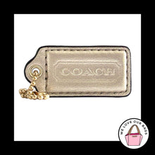 Load image into Gallery viewer, COACH HANG TAG 2" Gold Metallic Leather Bag Charm Keychain Fob Brass Medium