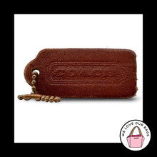 Load image into Gallery viewer, 2.25" COACH VINTAGE British Tan Brown Leather Key Fob Bag Charm Keychain HangTag
