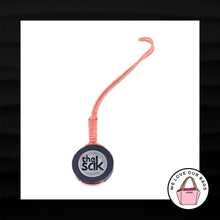 Load image into Gallery viewer, THE SAK SILVER METAL WOOD PEACH FABRIC LOOP STRAP FOB BAG CHARM KEYCHAIN HANGTAG