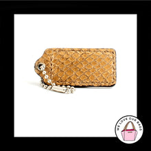 Load image into Gallery viewer, 2" Med COACH Mushroom Brown LEATHER SNAKESKIN Fob Bag Charm Keychain Hang Tag