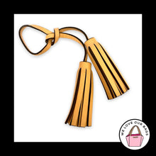 Load image into Gallery viewer, COACH LEGACY Yellow Leather Double Tassel Strap Bag Charm Hang Tag Keychain Fob