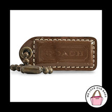 Load image into Gallery viewer, COACH Y2K VINTAGE HangTag 2" Brown Patent Leather Suede Bag Charm Antique Brass