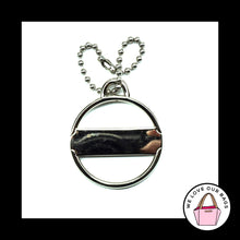 Load image into Gallery viewer, COACH Round BROWN Enamel SILVER Nickel Metal Key Fob Bag Charm Keychain Hang Tag