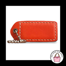 Load image into Gallery viewer, COACH Y2K VINTAGE Hang Tag 2" White and Orange Leather Bag Charm Keychain Fob