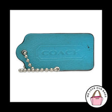 Load image into Gallery viewer, Limited Edition COACH LEGACY Hang Tag Turquoise Blue Leather Bag Charm Keychain