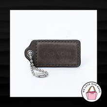 Load image into Gallery viewer, 2.5" Large COACH GRAY SHIMMER LEATHER NICKEL KEY FOB BAG CHARM KEYCHAIN HANG TAG