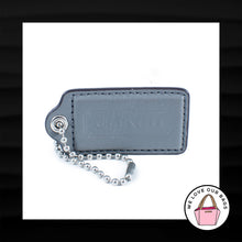 Load image into Gallery viewer, 2.5" Large COACH GRAY LEATHER NICKEL KEY FOB BAG CHARM KEYCHAIN HANG TAG