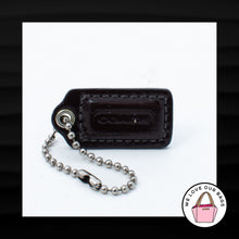 Load image into Gallery viewer, 1.5" Small COACH BROWN PATENT LEATHER NICKEL FOB CHARM KEYCHAIN HANGTAG WRISTLET