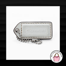 Load image into Gallery viewer, 2" Medium COACH WHITE LEATHER NICKEL KEY FOB BAG CHARM KEYCHAIN HANG TAG