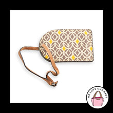 Load image into Gallery viewer, FOSSIL LUGGAGE ID Key Silver Brown Leather Strap Bag Charm Hang Tag Keychain Fob